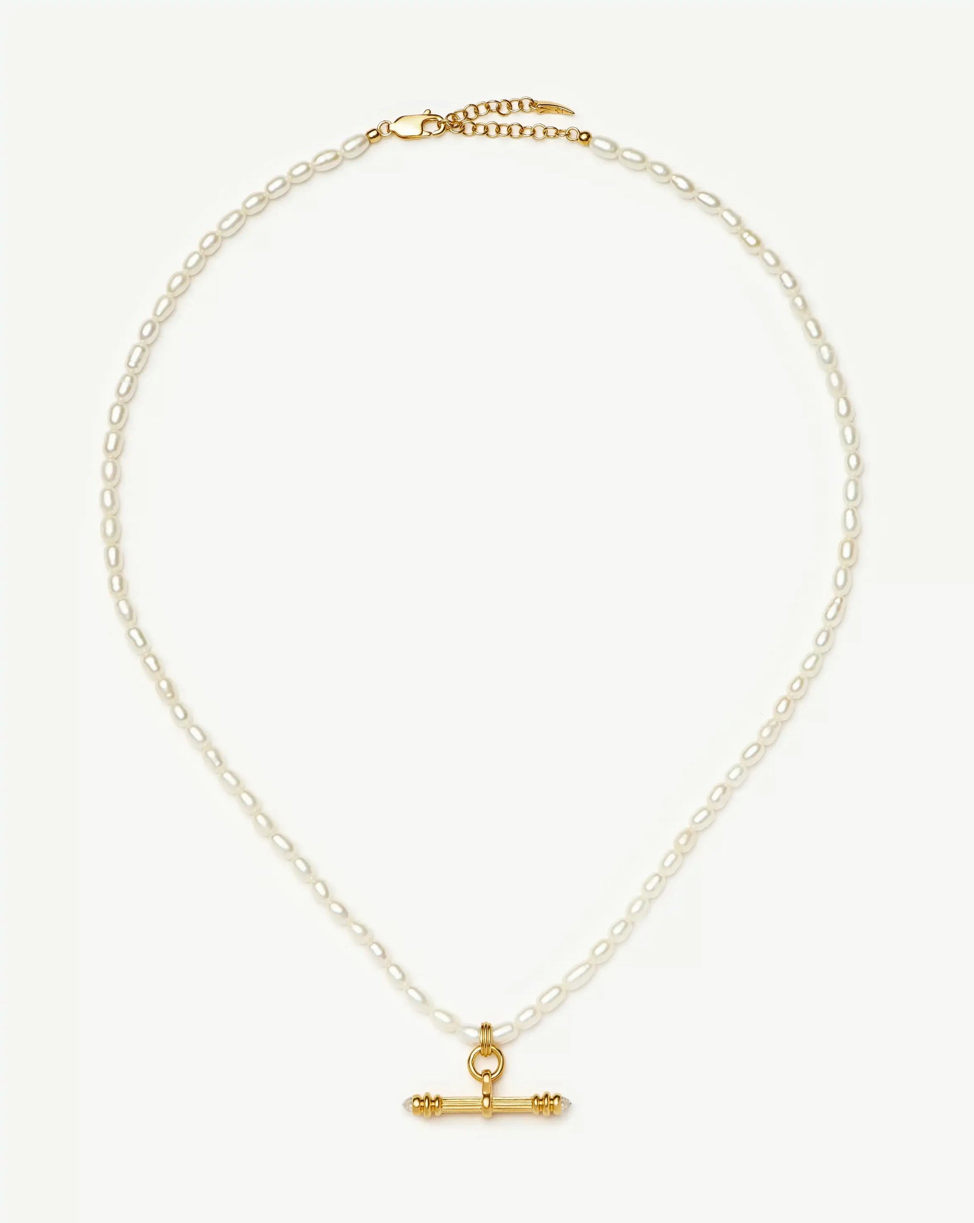 Harris Reed Pearl T-Bar Necklace | 18ct Gold Plated/Pearl Necklaces Missoma 
