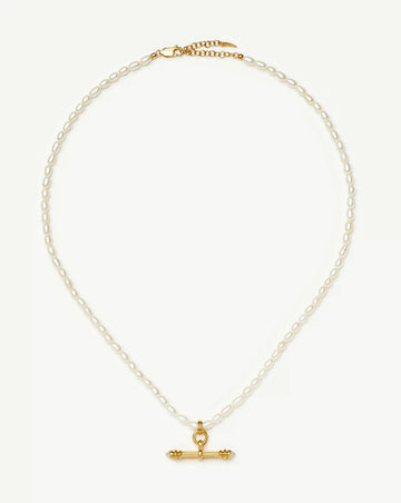Harris Reed Pearl T-Bar Necklace | 18ct Gold Plated/Pearl Necklaces Missoma 
