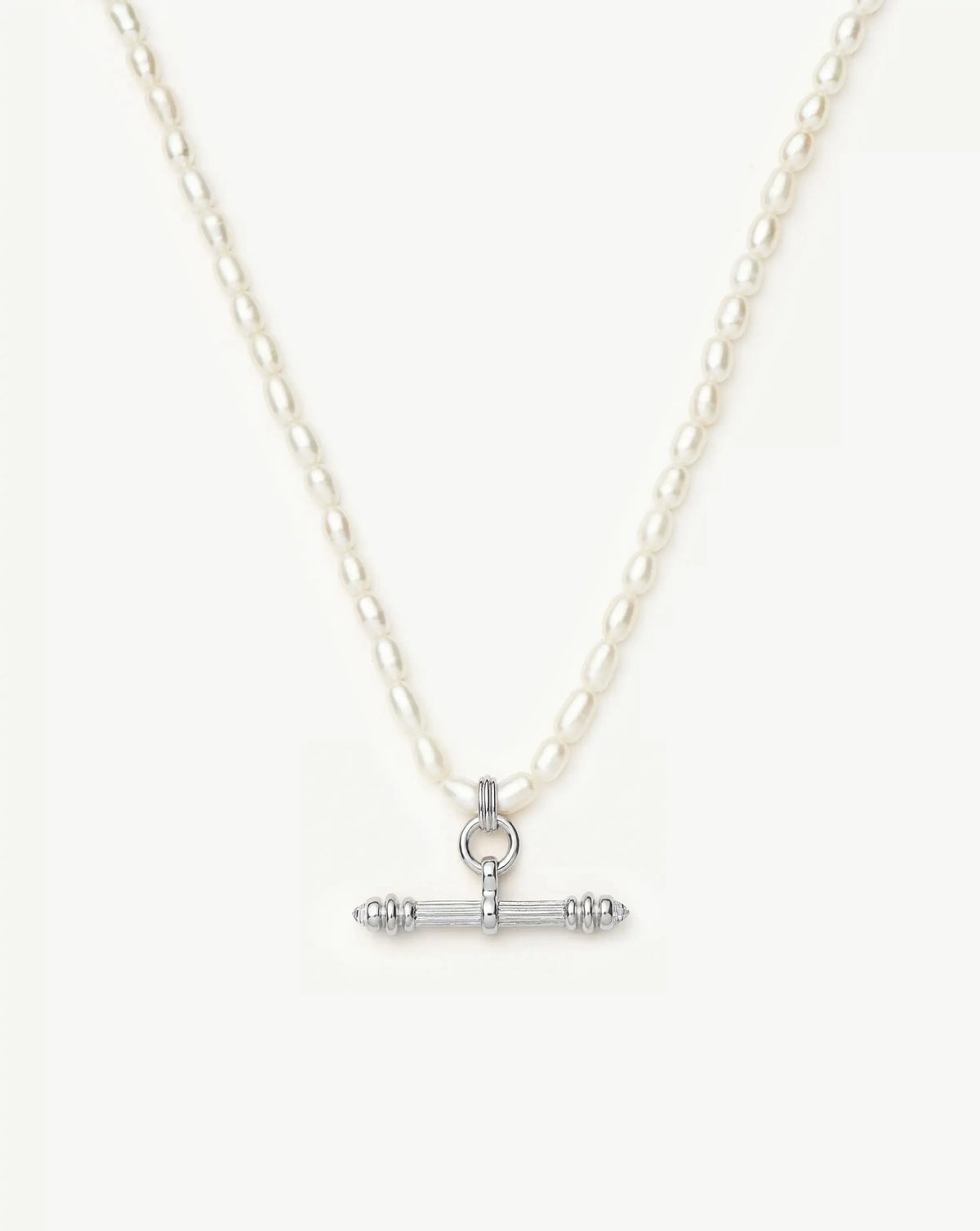 Harris Reed Pearl T-Bar Necklace | Silver Plated/Pearl Necklaces Missoma 