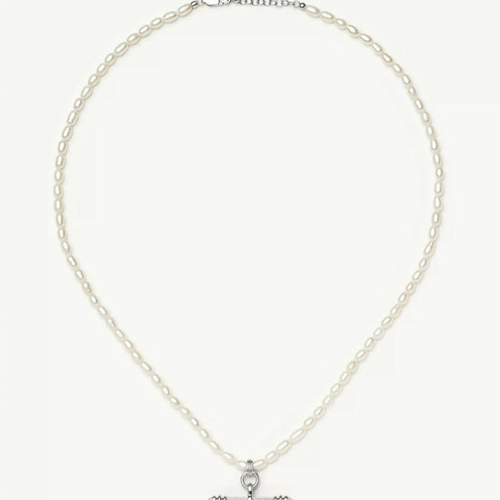 Harris Reed Pearl T-Bar Necklace | Silver Plated/Pearl Necklaces Missoma 
