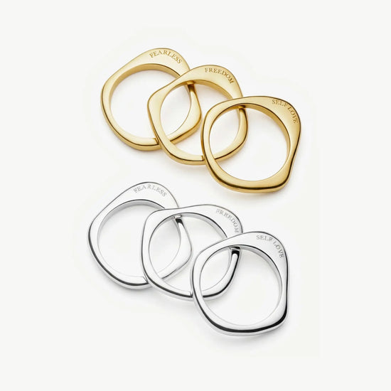 Harris Reed Self-Love Stacking Rings | 18ct Gold Plated/Cubic Zirconia Rings Missoma 