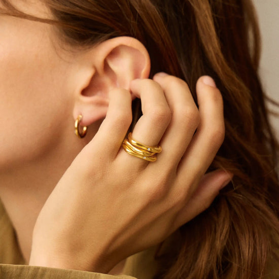 Harris Reed Self-Love Stacking Rings | 18ct Gold Plated/Cubic Zirconia Rings Missoma 