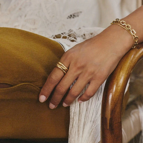 Harris Reed Self-Love Stacking Rings | 18ct Gold Plated/Cubic Zirconia Rings Missoma 
