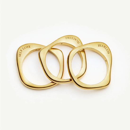 Harris Reed Self-Love Stacking Rings | 18ct Gold Plated/Cubic Zirconia Rings Missoma 