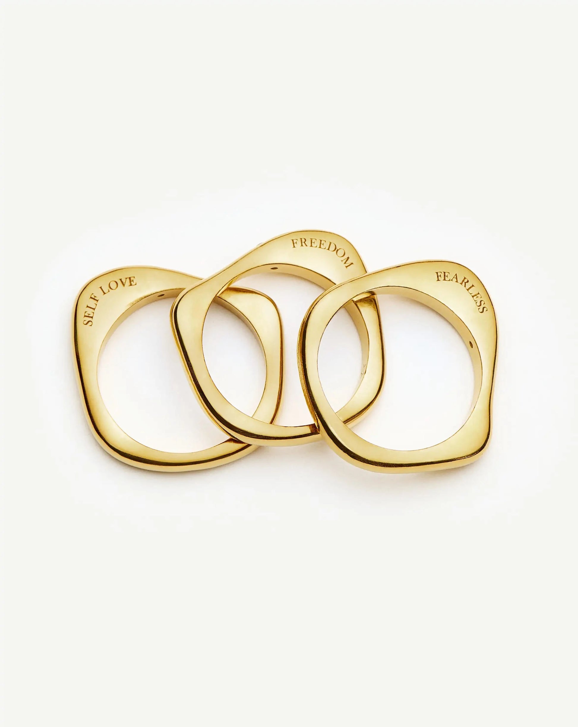 Harris Reed Self-Love Stacking Rings | 18ct Gold Plated/Cubic Zirconia Rings Missoma 