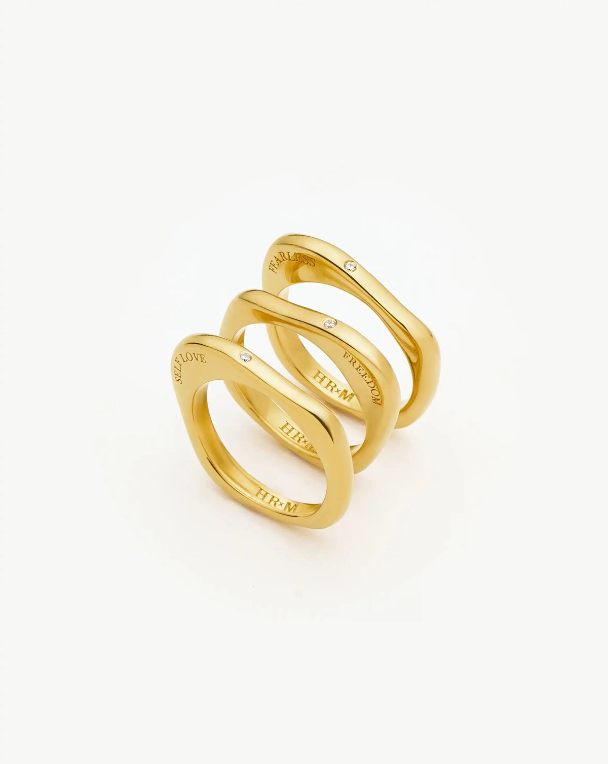 Harris Reed Self-Love Stacking Rings | 18ct Gold Plated/Cubic Zirconia Rings Missoma 