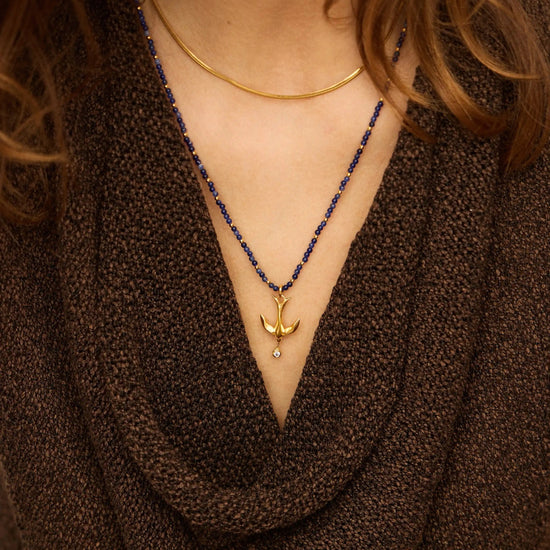 Harris Reed Taking Flight Keepsake Necklace | 18ct Gold Plated/Blue Sodalite Necklaces Missoma 