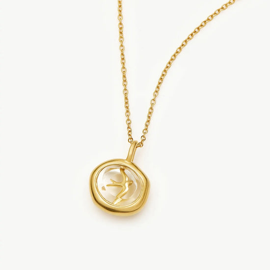 Harris Reed Taking Flight Mini Pendant Necklace | 18ct Gold Plated/Crystal Quartz, Cubic Zirconia Necklaces Missoma 
