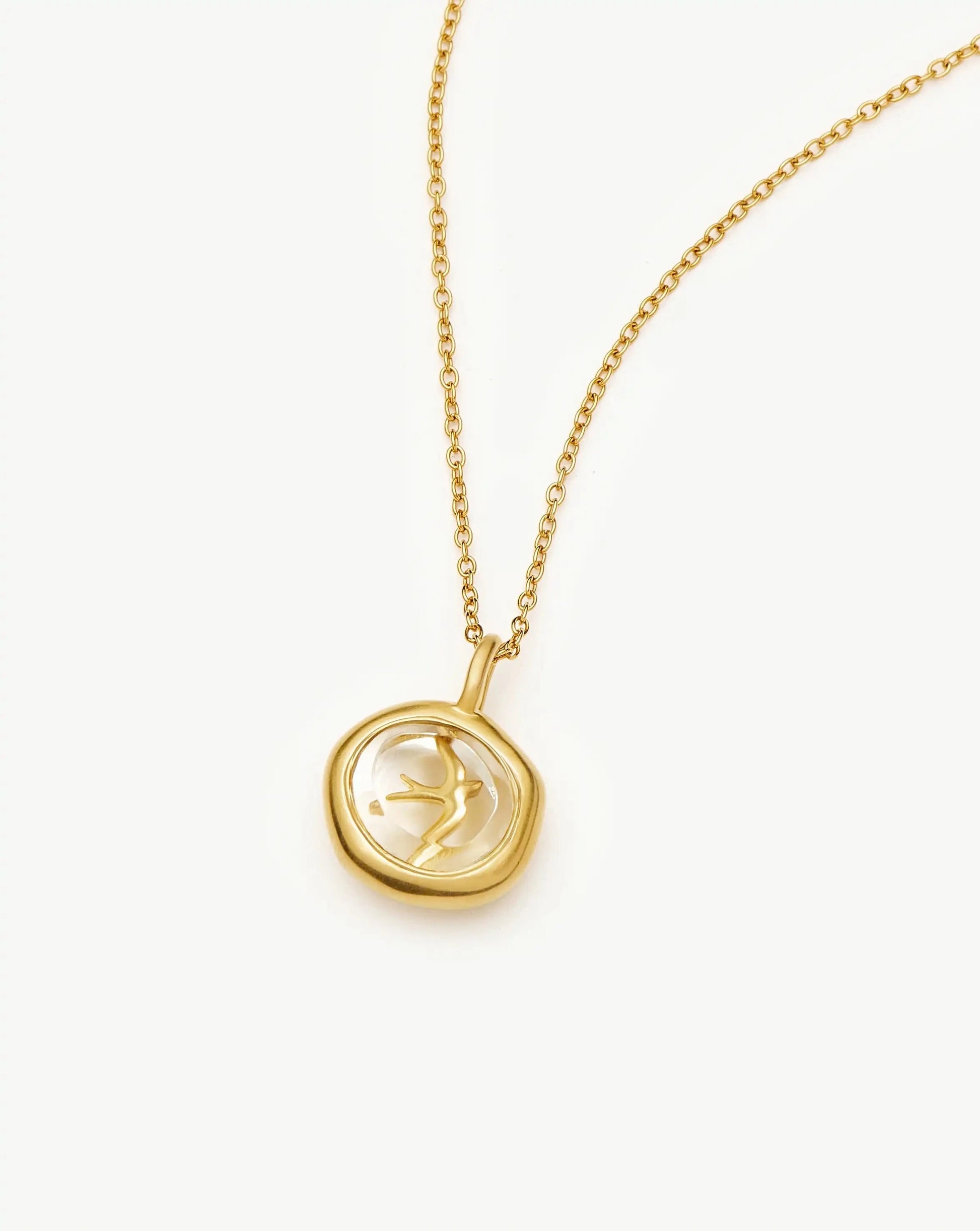 Harris Reed Taking Flight Mini Pendant Necklace | 18ct Gold Plated/Crystal Quartz, Cubic Zirconia Necklaces Missoma 