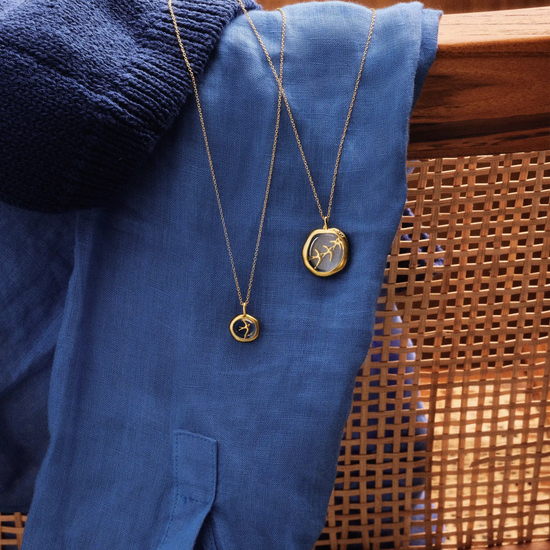 Harris Reed Taking Flight Mini Pendant Necklace | 18ct Gold Plated/Crystal Quartz, Cubic Zirconia Necklaces Missoma 