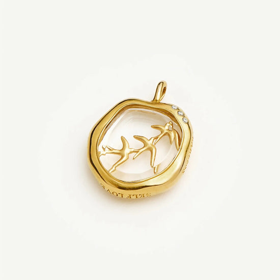 Harris Reed Taking Flight Pendant | 18ct Gold Plated/Crystal Quartz,Cubic Zirconia Charms & Pendants Missoma 