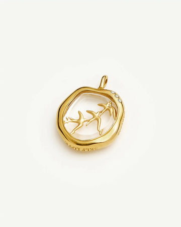 Harris Reed Taking Flight Pendant | 18ct Gold Plated/Crystal Quartz,Cubic Zirconia Charms & Pendants Missoma 