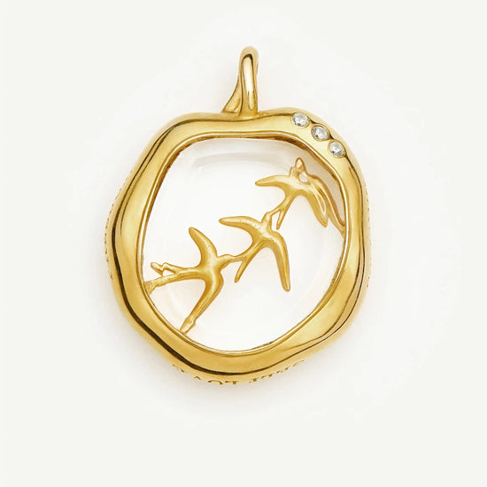 Harris Reed Taking Flight Pendant | 18ct Gold Plated/Crystal Quartz,Cubic Zirconia Charms & Pendants Missoma 