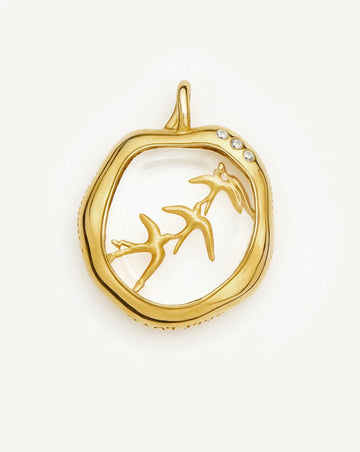 Harris Reed Taking Flight Pendant | 18ct Gold Plated/Crystal Quartz,Cubic Zirconia Charms & Pendants Missoma 