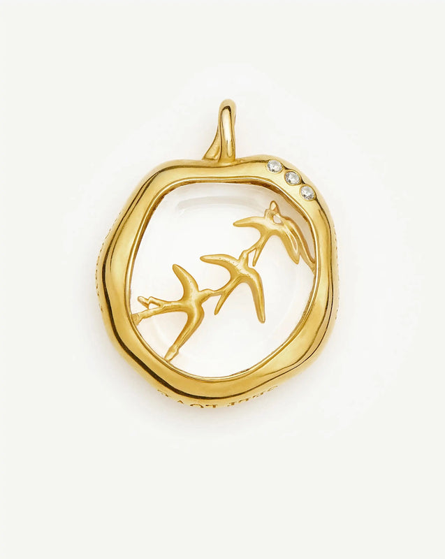 Harris Reed Taking Flight Pendant | 18ct Gold Plated/Crystal Quartz,Cubic Zirconia