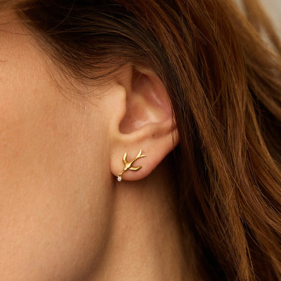 Harris Reed Taking Flight Stud Earrings | 18ct Gold Plated/Cubic Zirconia Earrings Missoma 
