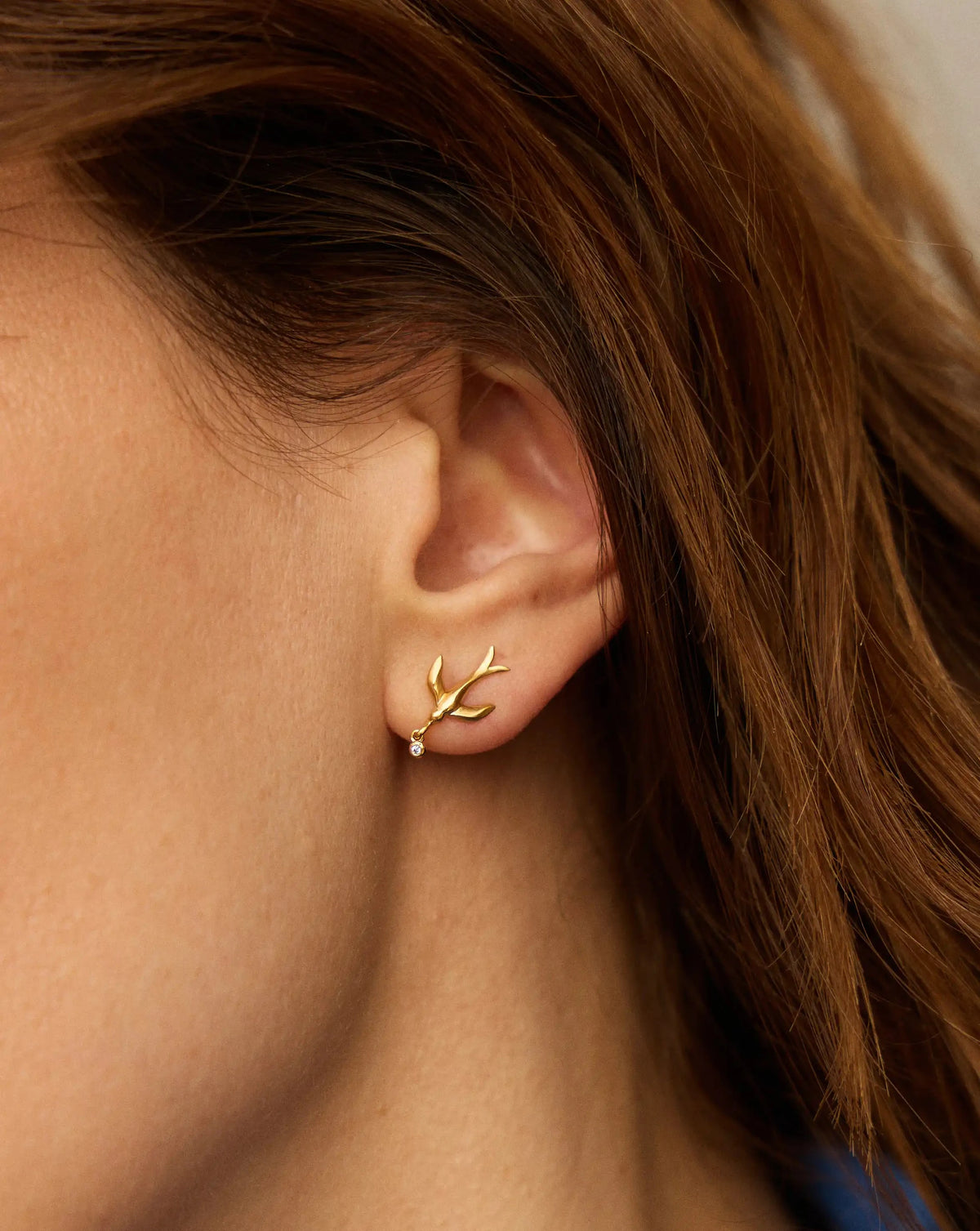 Harris Reed Taking Flight Stud Earrings | 18ct Gold Plated/Cubic Zirconia Earrings Missoma 