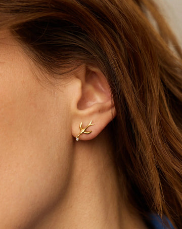 Harris Reed Taking Flight Stud Earrings | 18ct Gold Plated/Cubic Zirconia Earrings Missoma 
