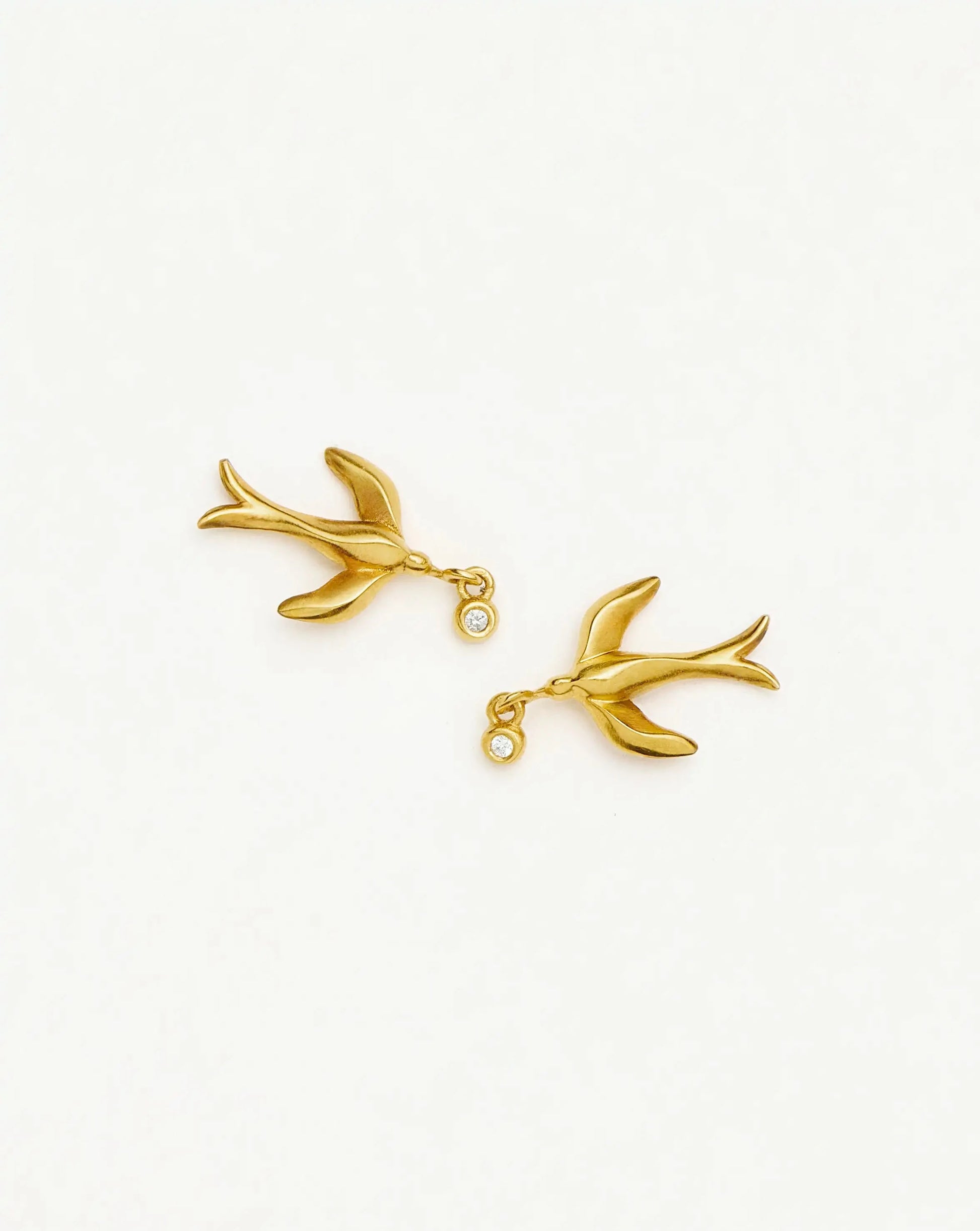 Harris Reed Taking Flight Stud Earrings | 18ct Gold Plated/Cubic Zirconia Earrings Missoma 