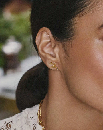 Harris Reed Taking Flight Stud Earrings | 18ct Gold Plated/Cubic Zirconia Earrings Missoma 