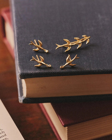 Harris Reed Taking Flight Stud Earrings | 18ct Gold Plated/Cubic Zirconia Earrings Missoma 