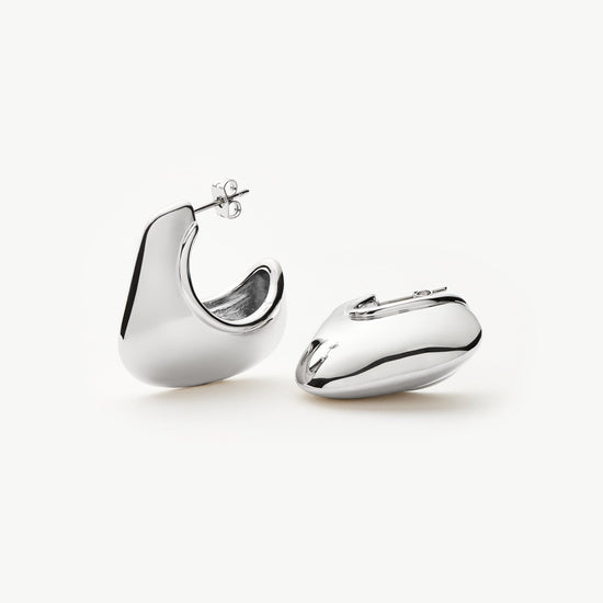 Hera Dome Large Hoop Earrings | Silver Plated Earrings Missoma 