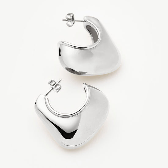Hera Dome Large Hoop Earrings | Silver Plated Earrings Missoma 