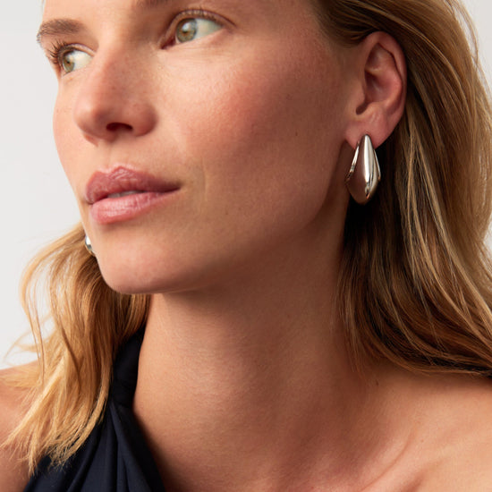 Hera Dome Large Hoop Earrings | Silver Plated Earrings Missoma 