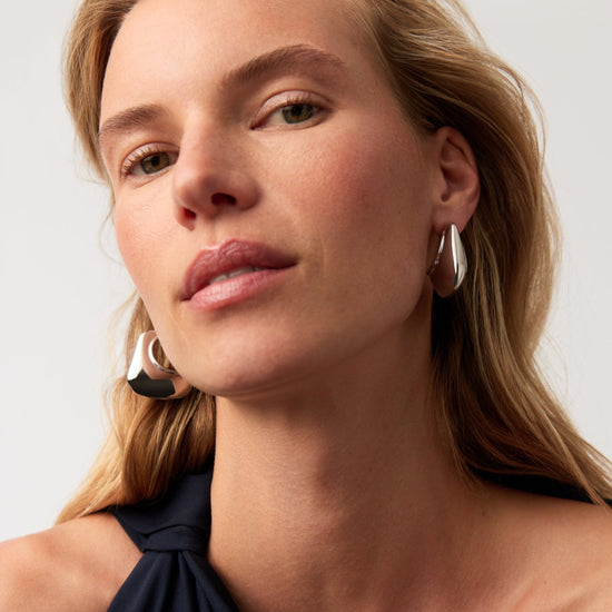 Hera Dome Large Hoop Earrings | Silver Plated Earrings Missoma 