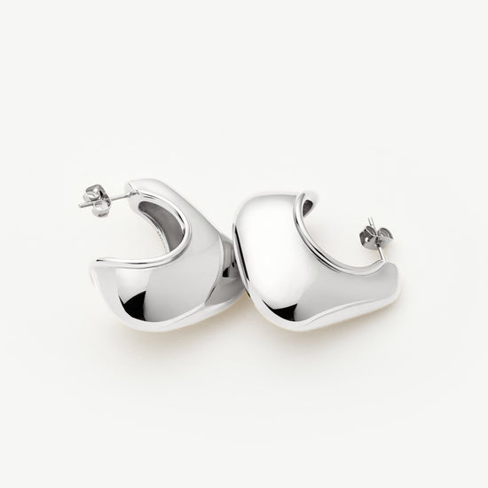 Hera Dome Large Hoop Earrings | Silver Plated Earrings Missoma 