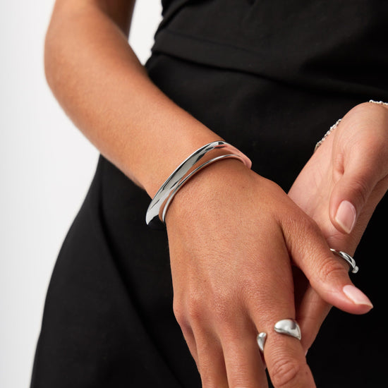 Hera Dome Statement Cuff Bracelet | Silver Plated Bracelets Missoma 