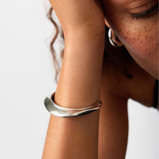Hera Dome Statement Cuff Bracelet | Silver Plated Bracelets Missoma 