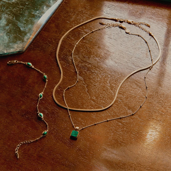 Iconic Lucy Williams Malachite Necklace Set | 18ct Gold Vermeil/Malachite Necklaces Missoma 