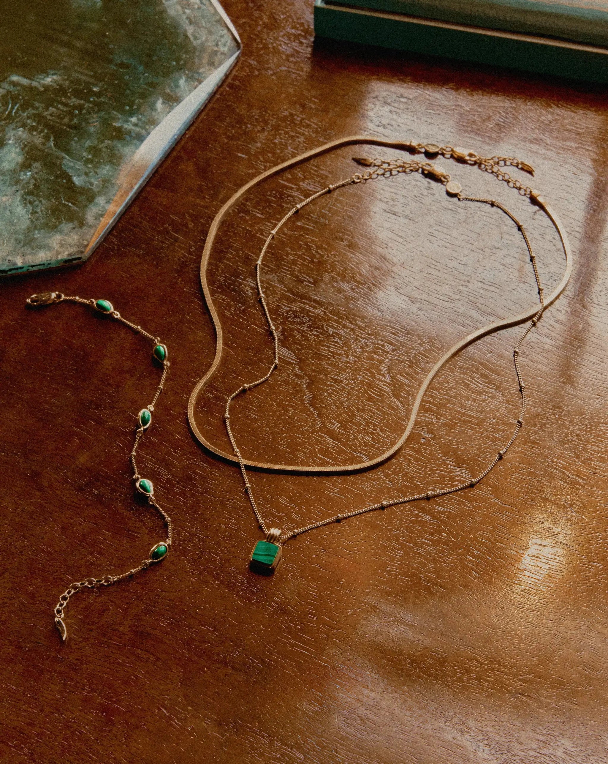 Iconic Lucy Williams Malachite Necklace Set | 18ct Gold Vermeil/Malachite Necklaces Missoma 