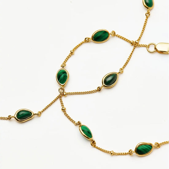 Iconic Magma Gemstone Choker & Bracelet Set | 18ct Gold Vermeil/Malachite Bracelets Missoma 