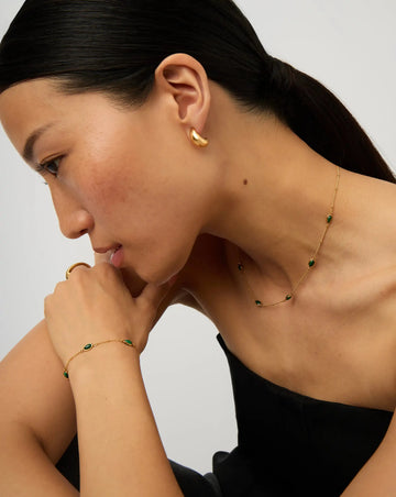 Iconic Magma Gemstone Choker & Bracelet Set | 18ct Gold Vermeil/Malachite Bracelets Missoma 