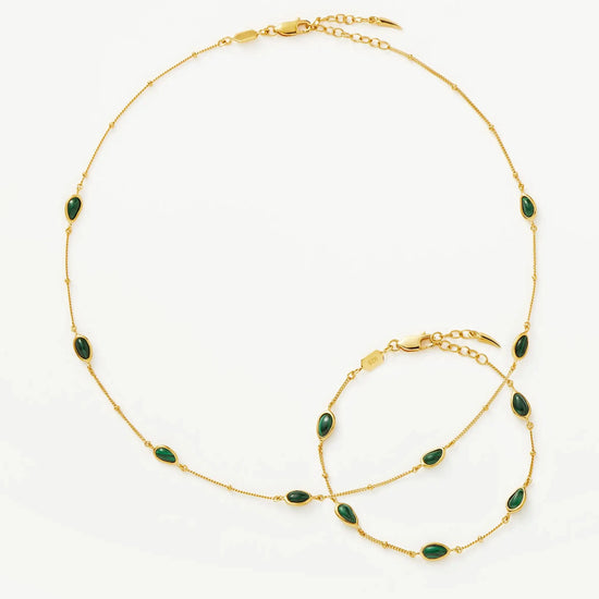 Iconic Magma Gemstone Choker & Bracelet Set | 18ct Gold Vermeil/Malachite Bracelets Missoma 