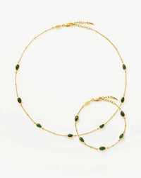 Iconic Magma Gemstone Choker & Bracelet Set | 18ct Gold Vermeil/Malachite Bracelets Missoma 