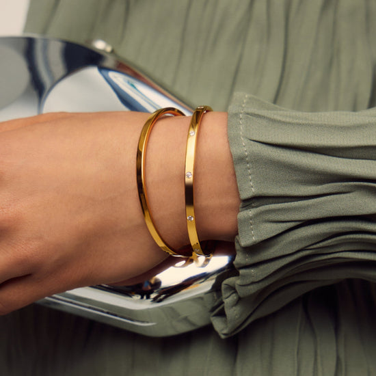 Interstellar Hinged Bangle | 18ct Gold Vermeil/Cubic Zirconia Bracelets Missoma 