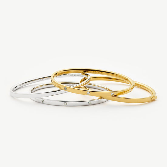 Interstellar Hinged Bangle | Sterling Silver/Cubic Zirconia Bracelets Missoma 