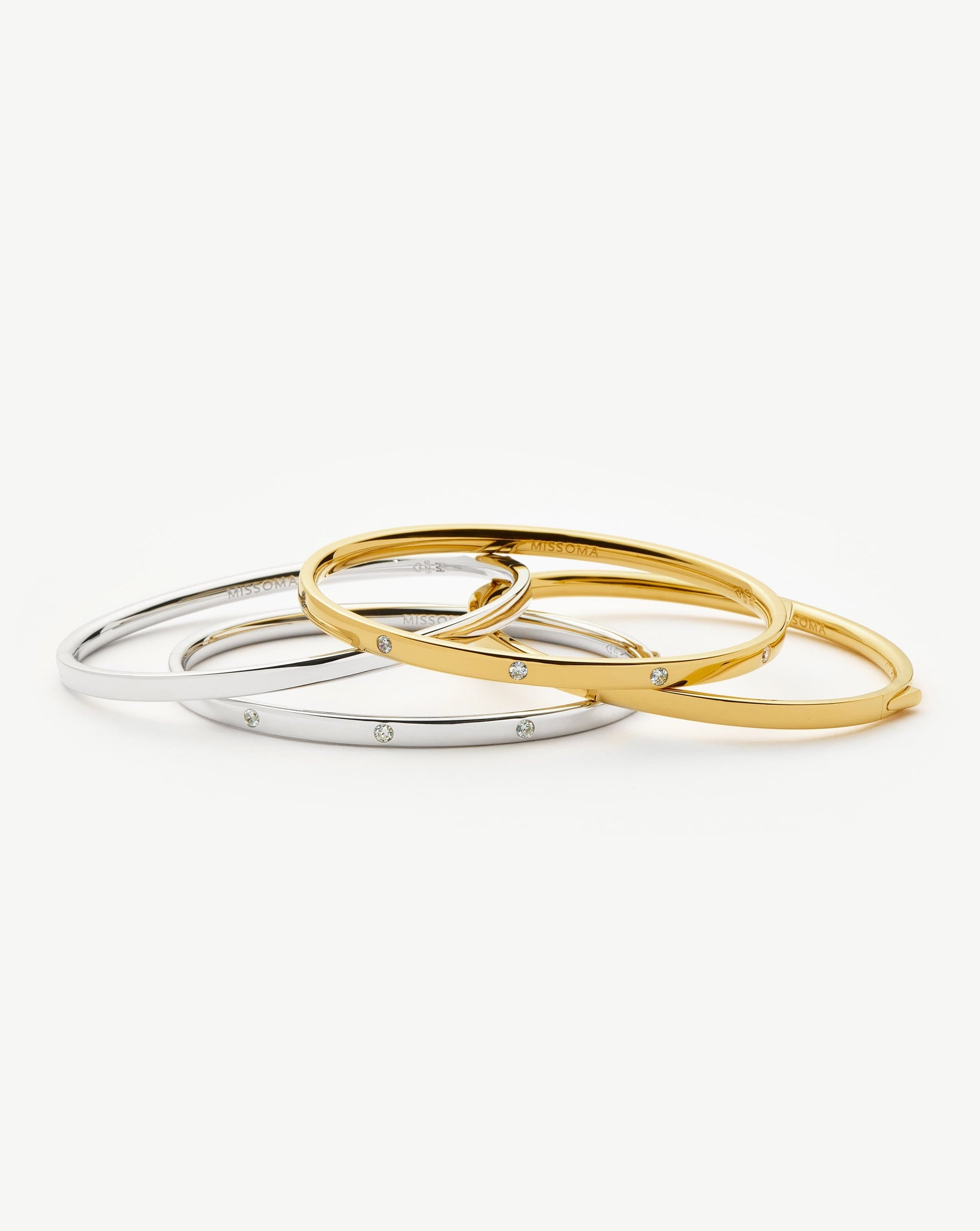 Interstellar Hinged Bangle | Sterling Silver/Cubic Zirconia Bracelets Missoma 