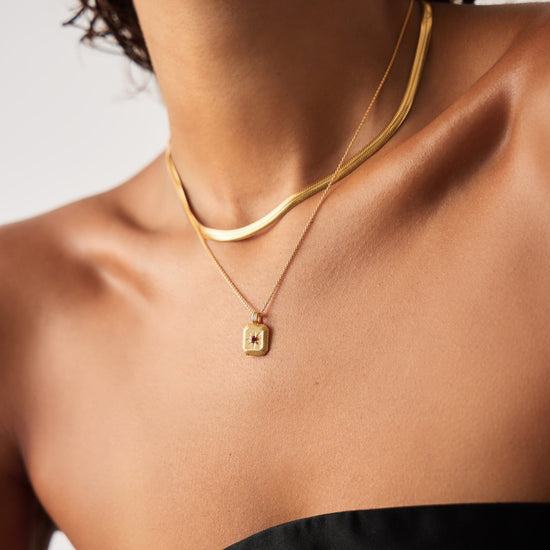 January Birthstone Necklace & Charm Earrings Set | 18ct Gold Vermeil/Garnet Necklaces Missoma 