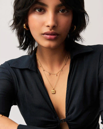 January Birthstone Necklace & Charm Earrings Set | 18ct Gold Vermeil/Garnet Necklaces Missoma 