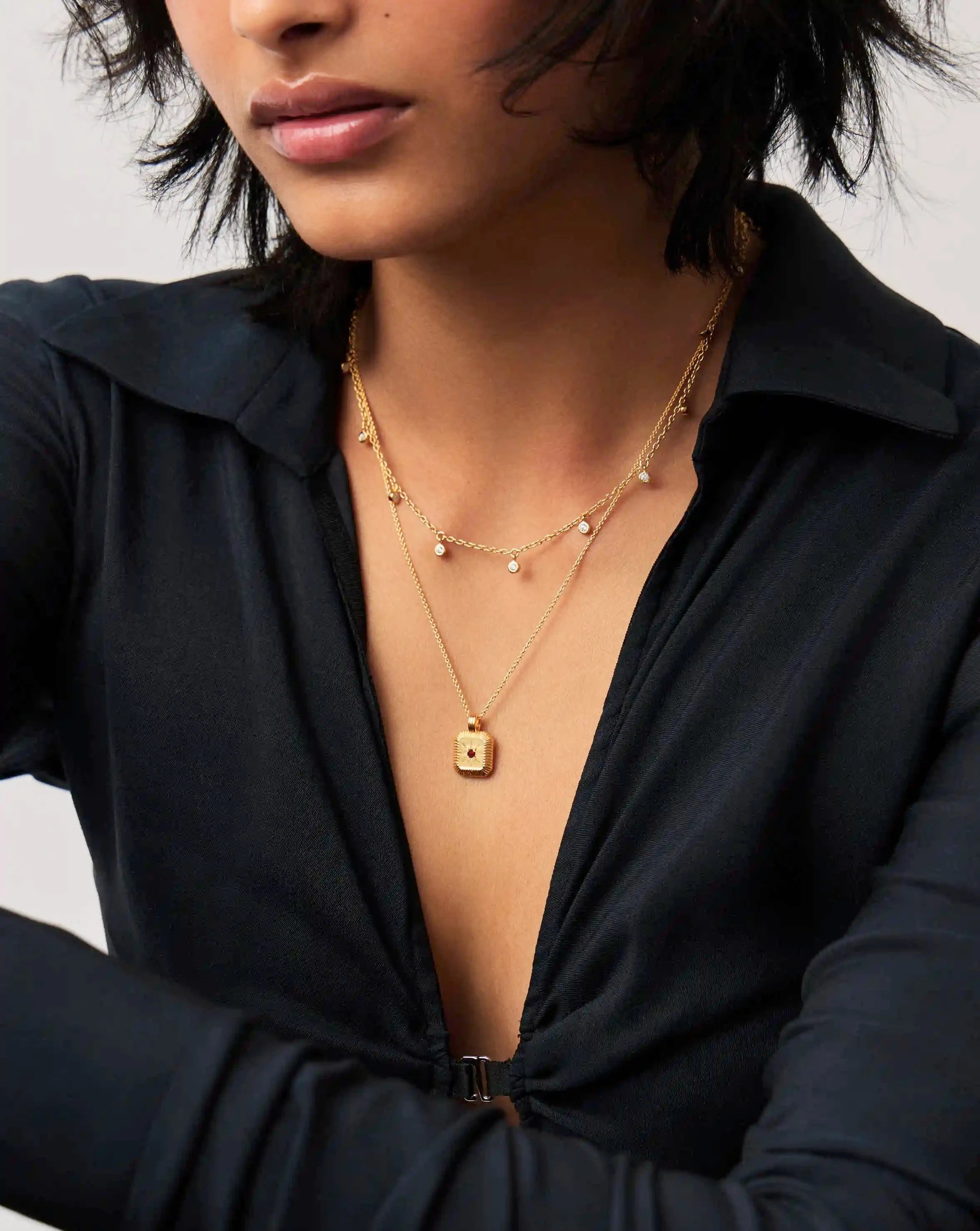 January Birthstone Pendant Necklace | Gold/Garnet Necklaces Missoma 