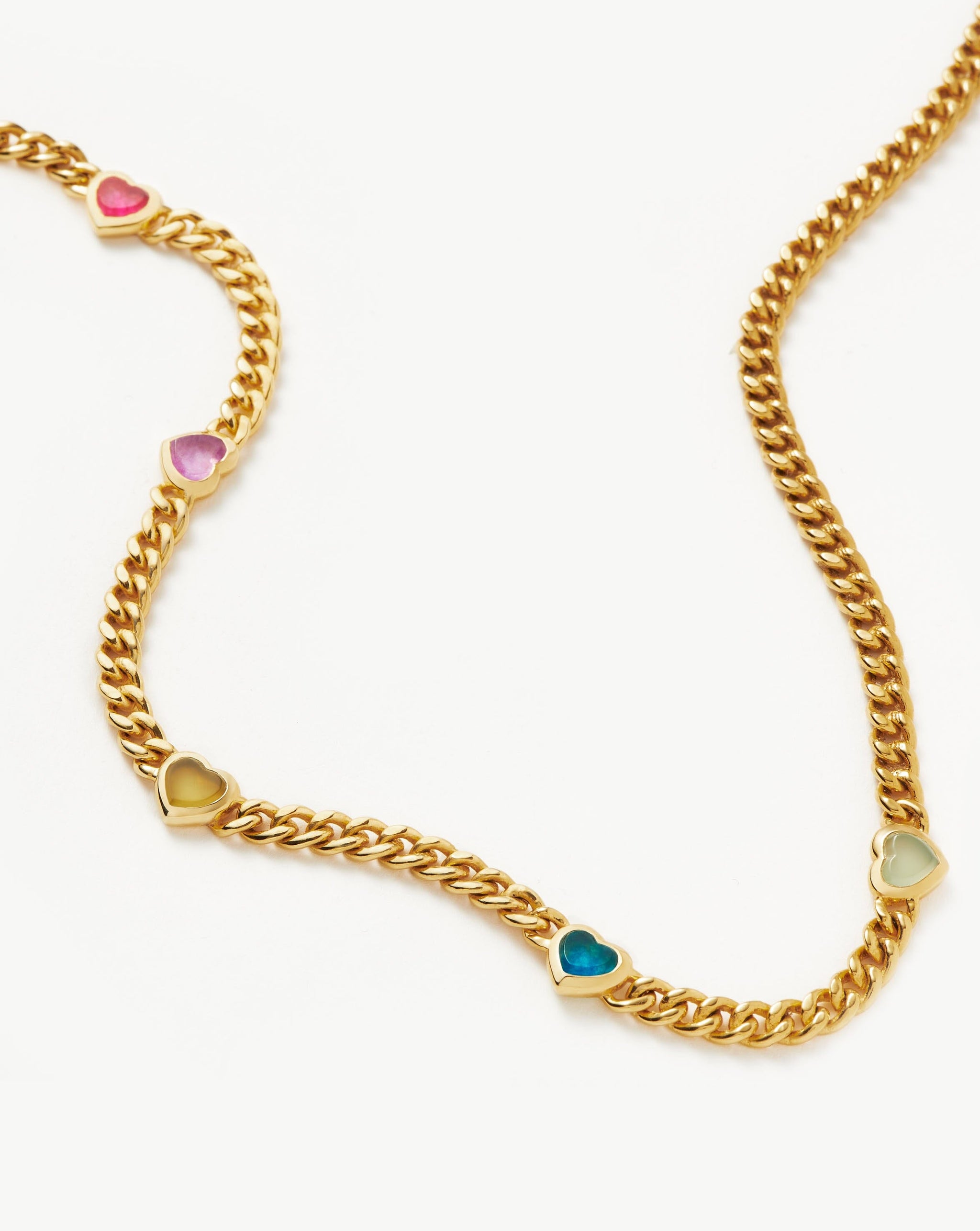 Jelly Heart Gemstone Charm Necklace | 18ct Gold Plated/Multi Quartz Necklaces Missoma 