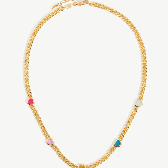 Jelly Heart Gemstone Charm Necklace | 18ct Gold Plated/Multi Quartz Necklaces Missoma 