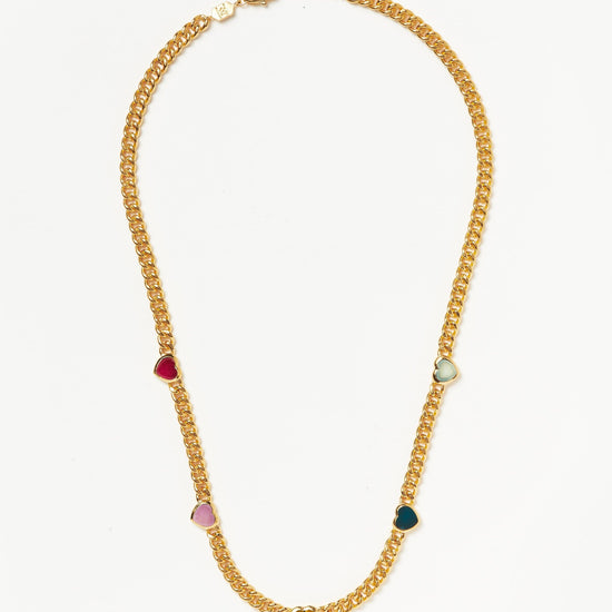 Jelly Heart Gemstone Charm Necklace | 18ct Gold Plated/Multi Quartz Necklaces Missoma 