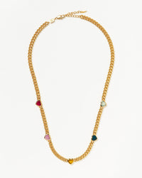 Jelly Heart Gemstone Charm Necklace | 18ct Gold Plated/Multi Quartz Necklaces Missoma 
