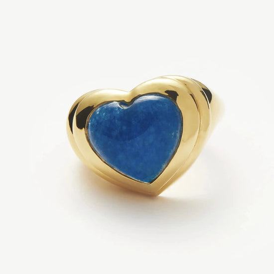 Jelly Heart Gemstone Ring | 18ct Gold Plated/Blue Quartz Rings Missoma 