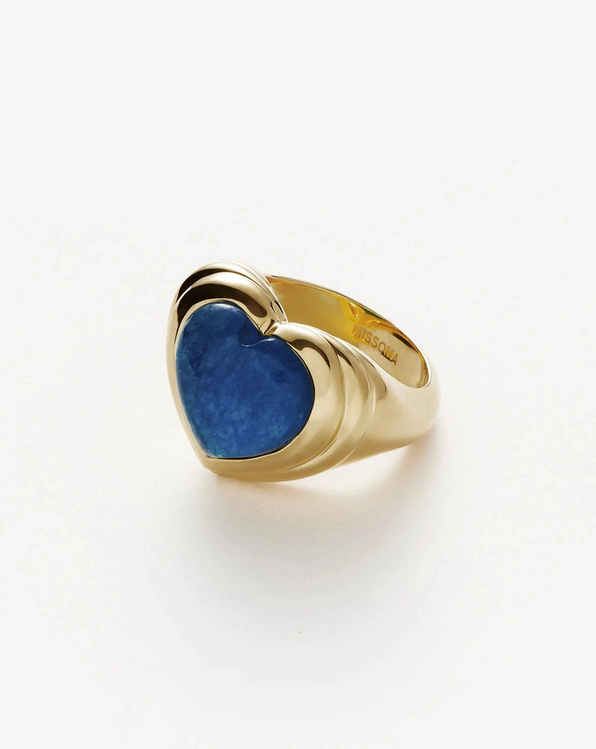 Jelly Heart Gemstone Ring | 18ct Gold Plated/Blue Quartz Rings Missoma 